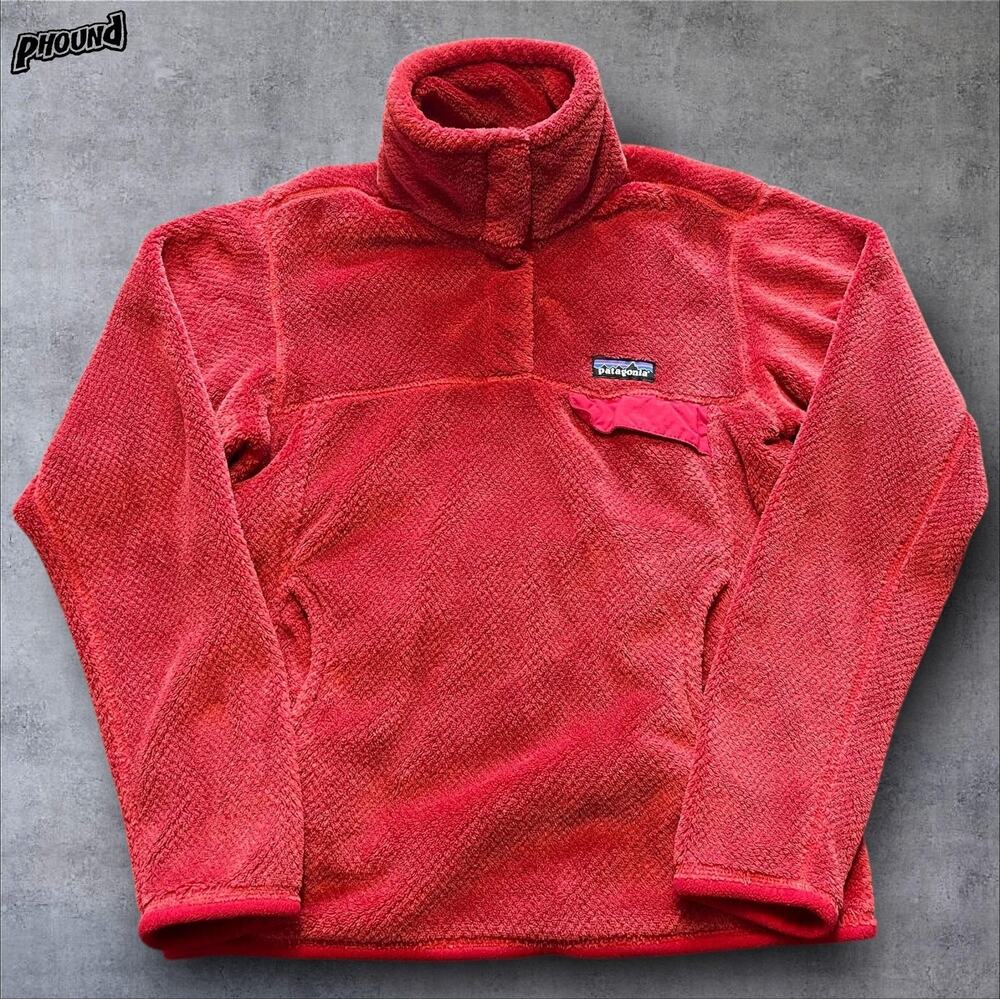 Patagonia Jacket Womens Small Red Fleece Pullover High Collar STY 25442FA15